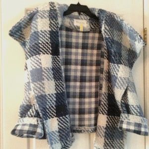 Vince Camuto navy plaid coat